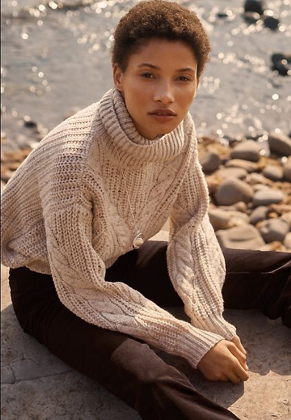 marks and spencer cable knit jumper