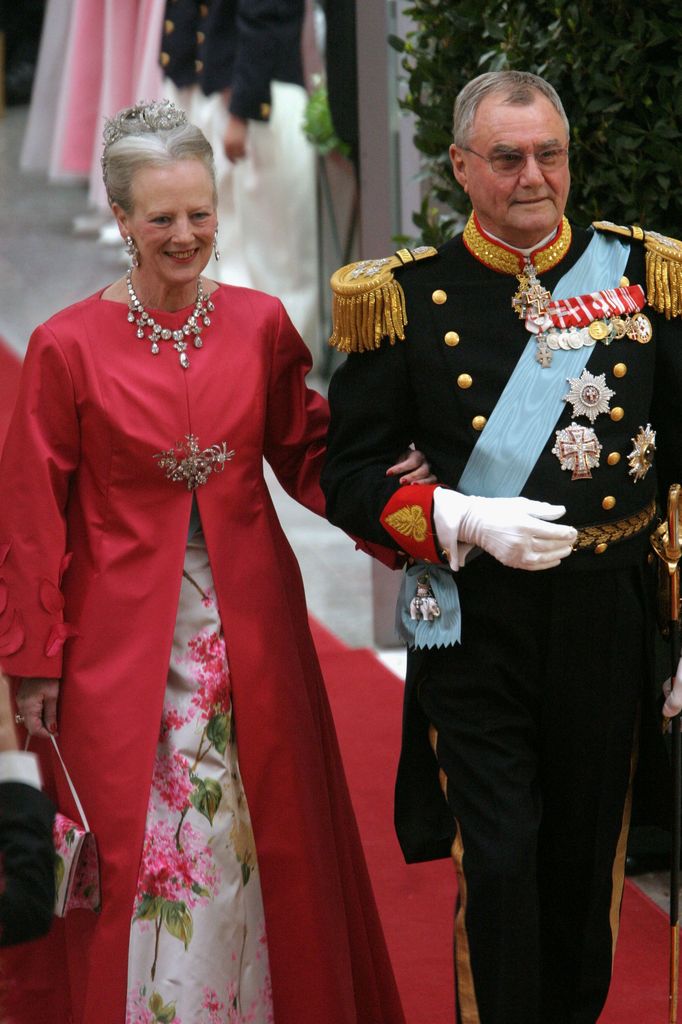 Queen Margrethe and prince henrik in finest dress