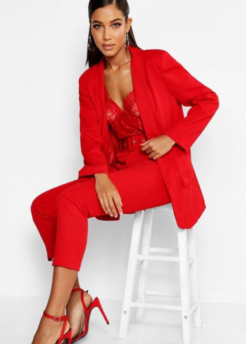 Missguided red suit