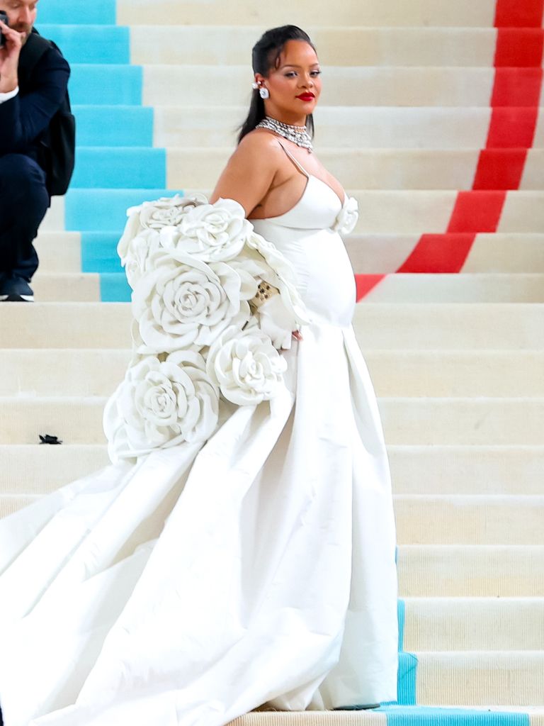Rihanna is seen attending The 2023 Met Gala Celebrating 'Karl Lagerfeld: A Line Of Beauty' at The Metropolitan Museum of Art on May 01, 2023 in New York City