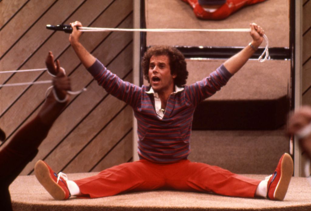 American fitness coach Richard Simmons works out in circa 1980 in Los Angeles, California.