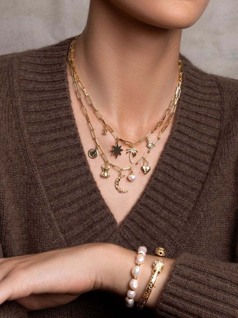 Nialaya Jewelry double-chain charm necklace