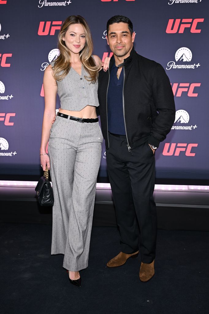 Amanda Pacheco and Wilmer Valderrama at the launch of UFC on Paramount+