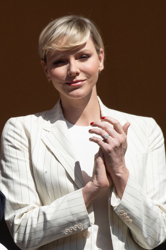 Princess Charlene looked beautiful with a blonde pixie cut