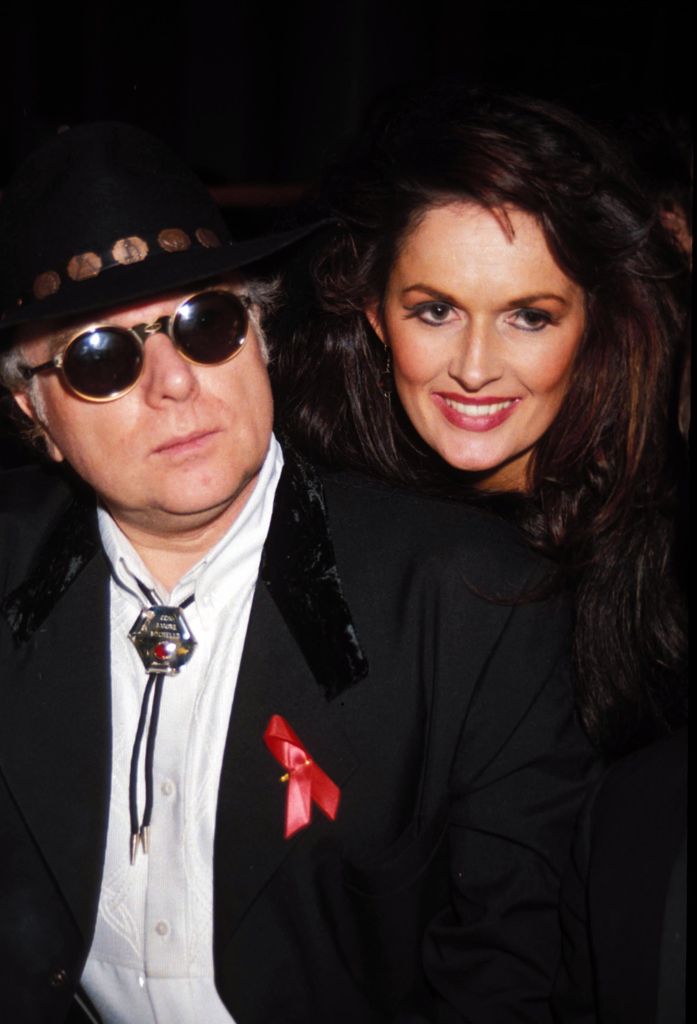 LONDON, ENGLAND - FEBRUARY 14:  Van Morrison (L) and Michelle Rocca attend the Brit Awards 1994 at Alexandra Palace on February 14, 1994 in London, England.  (Photo by Dave Benett/Getty Images)