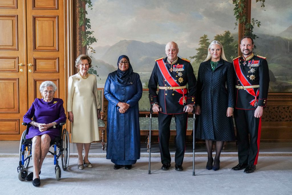 The Norwegian royals during the Tanzania state visit  to Norway on 13 February