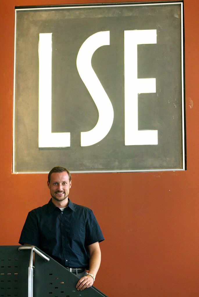 Crown Prince Haakon of Norway poses at the London School of Economics in central London, 29 August 2002