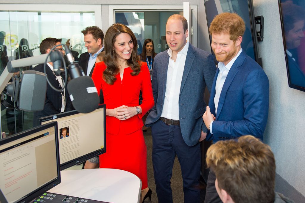 Prince Harry, Princess Kate and Prince Prince William in Hayes 