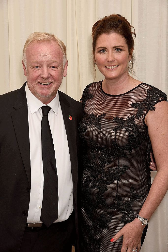 Les Dennis and Claire Nicholson posing on the red carpet