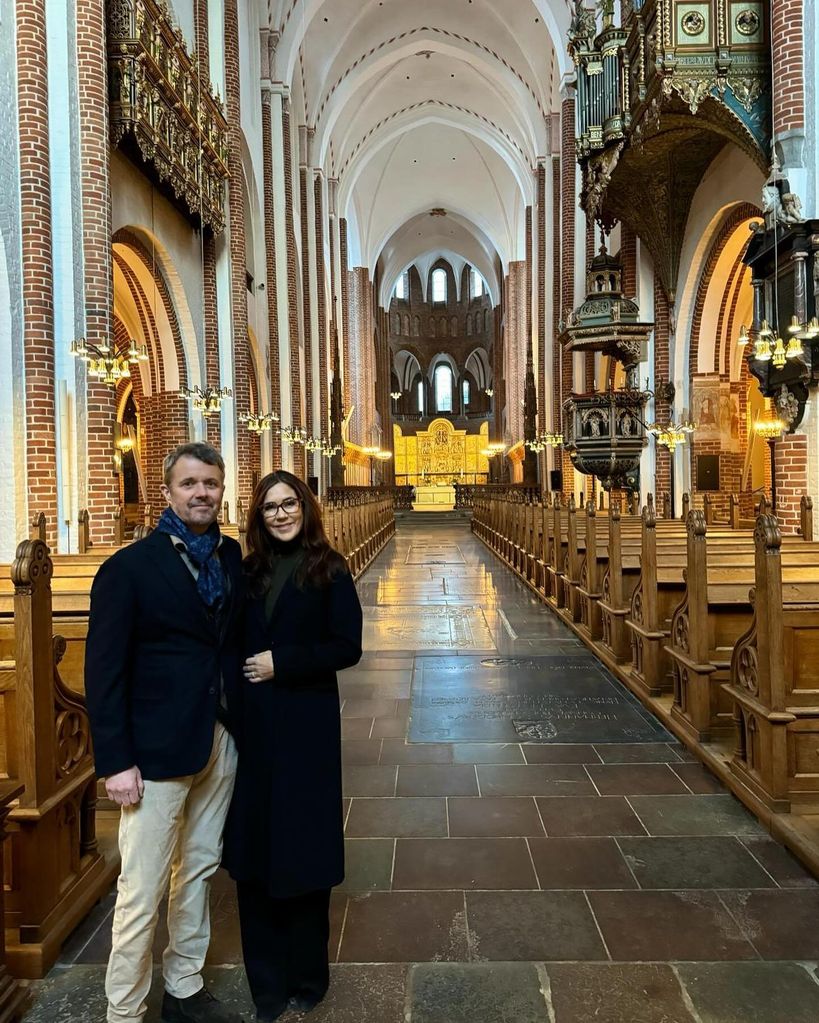 King Frederik and Queen Mary inside Roskilde Cathedral