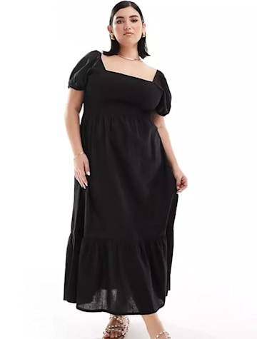 asos plus size black dress 