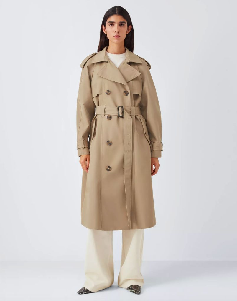 John Lewis Water Repellent Belted Camel Trench Coat