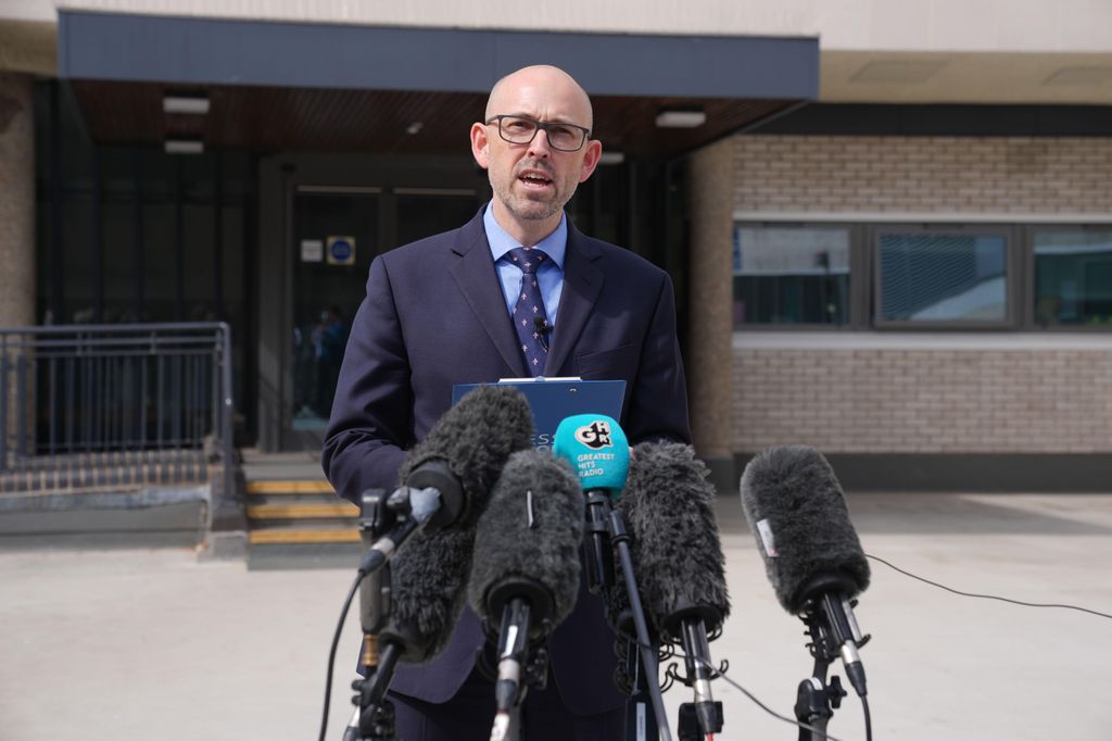 DCI Greg Wood from Essex Police reads a statement outside Chelmsford Police station