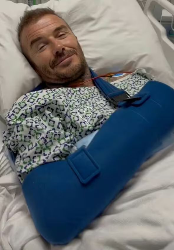 Victoria Beckham shared a picture of David in hospital