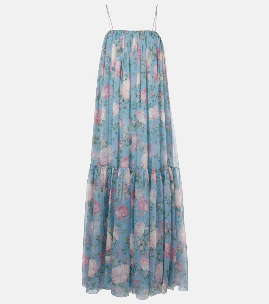 blue floral shapeless dress