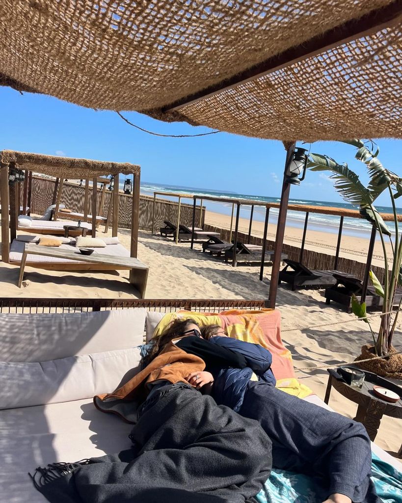 Michael Douglas and Catherine Zeta-Jones' daughter enjoyed relaxing on the beach while away