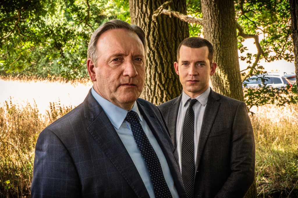 NICK HENDRIX as DS Jamie Winter and NEIL DUDGEON as DCI John Barnaby in Midsomer Murders