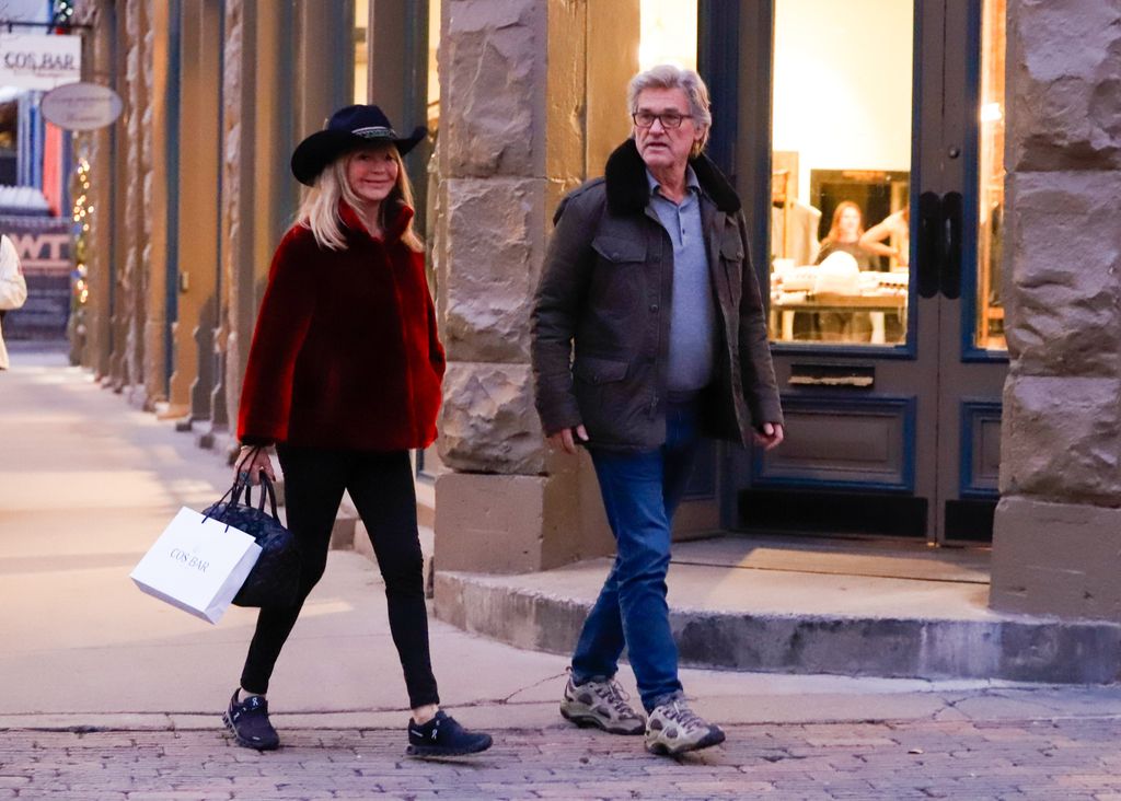 Goldie Hawn and Kurt Russell are seen on December 22, 2024 in Aspen, Colorado