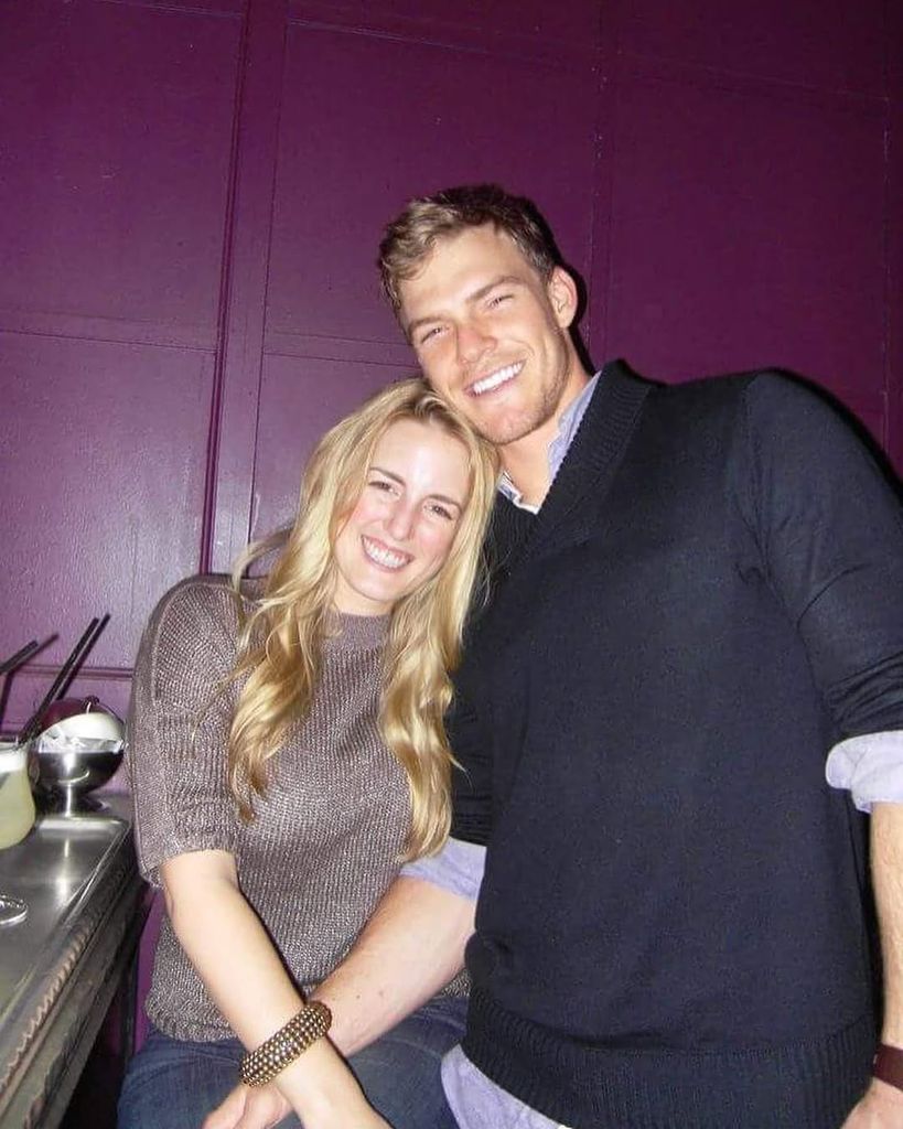 Alan Ritchson and his wife Catherine younger hugging