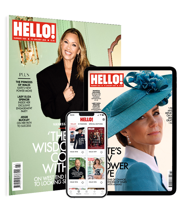 Hello Magazine cover featuring Princess Kate in blue and Vanessa Williams