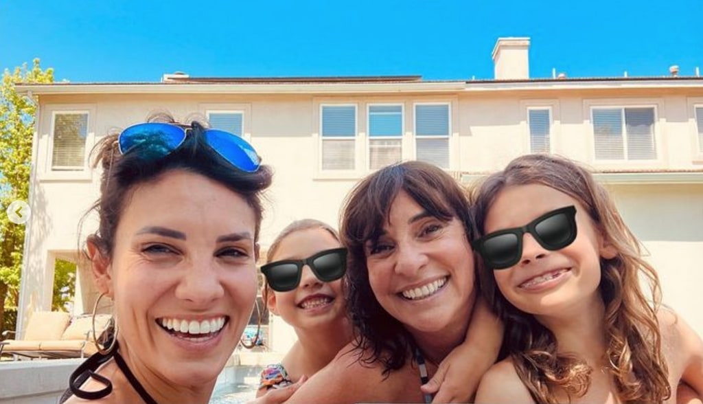 Daniela Ruah with her mom Catarina and her two kids River and Sierra (posted on Instagram for 2023 Mother's Day)