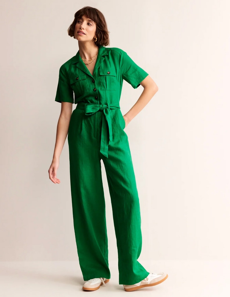 Belted Linen Jumpsuit FROM BODEN
