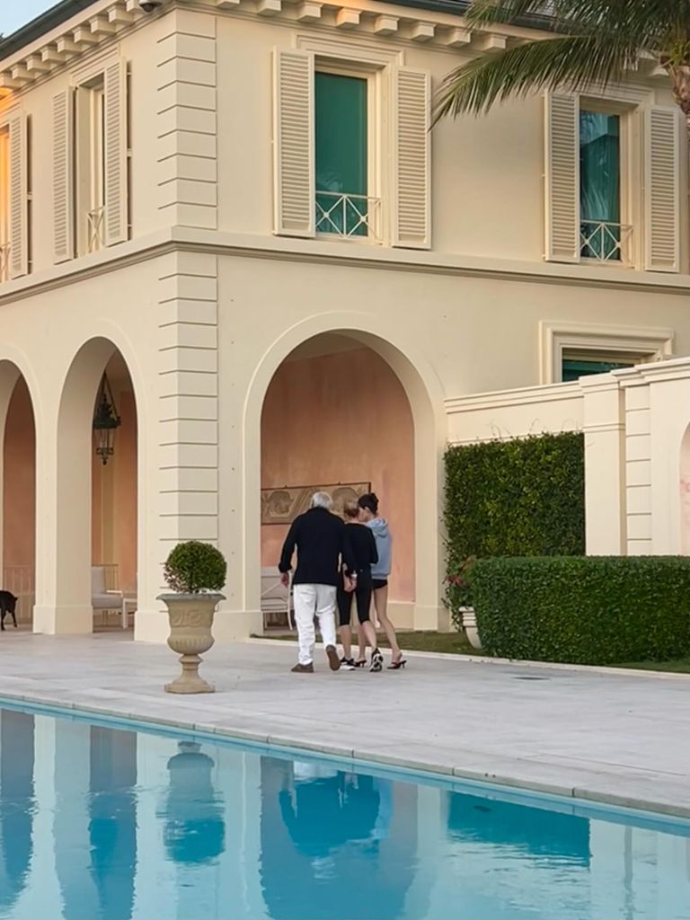 luxury pool with stone guesthouse