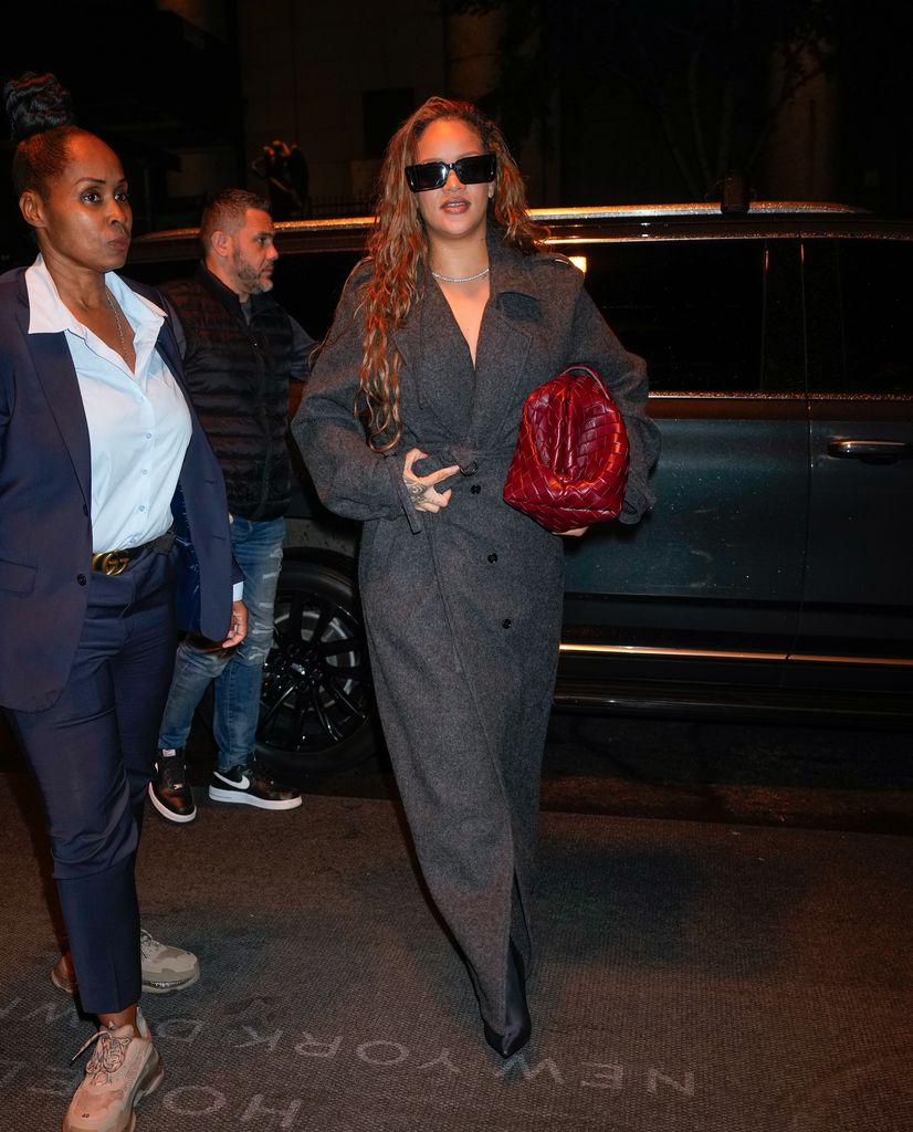 NEW YORK, NEW YORK - OCTOBER 09: Rihanna is seen on October 09, 2023 in New York City. (Photo by Jackson Lee/GC Images)