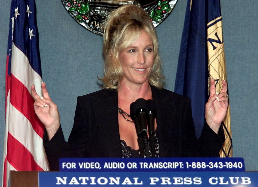 Erin giving speech at plinth