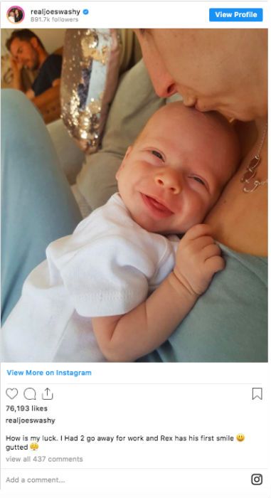 stacey solomon baby rex smiling