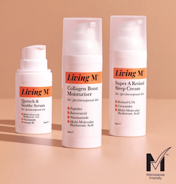 living m menopause skincare solution set