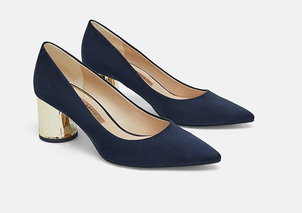 navy blue heels zara