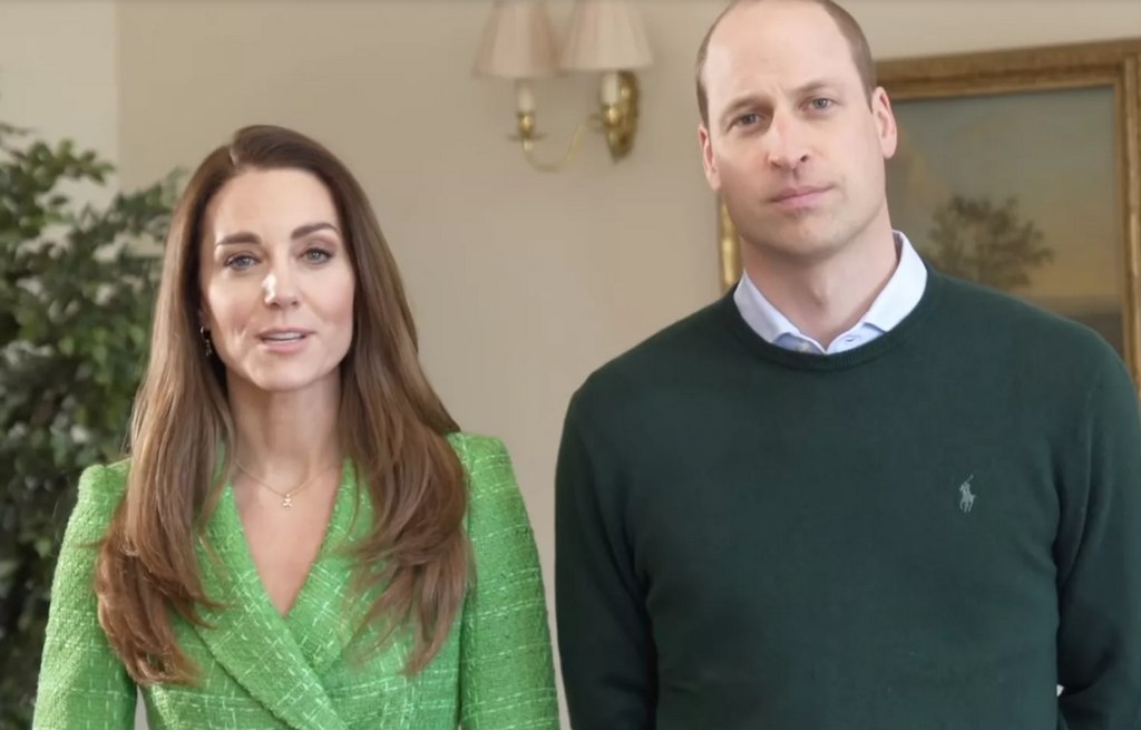 kate in apple green blazer with william