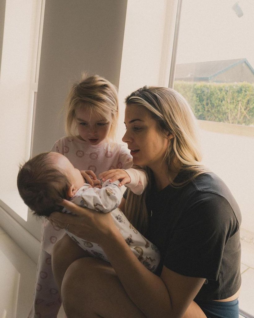 Gemma Atkinson at home with children Mia and Thiago