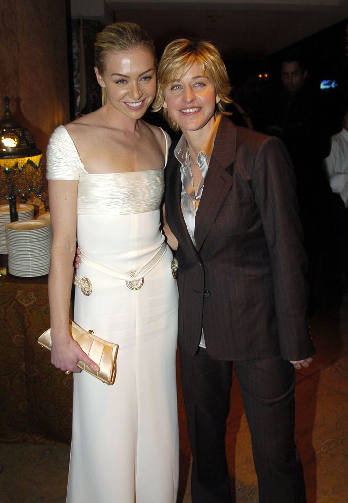 Portia de Rossi and Ellen DeGeneres during HBO Golden Globe Awards Party, 2005 - Inside at Beverly Hills Hilton in Beverly Hills, California, United States