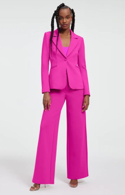 Khloe Kardashian's Good American hot pink blazer has girl boss written ...