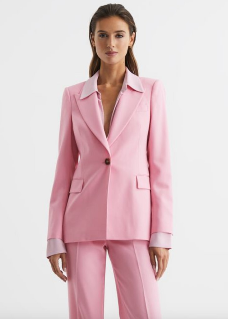 Reiss pink suit