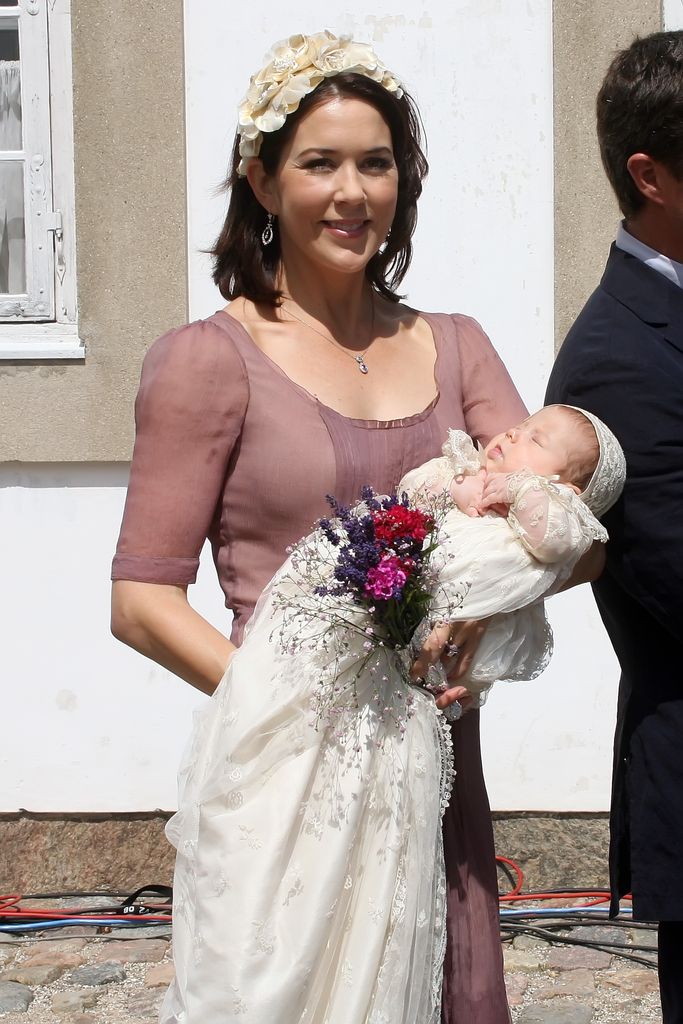 Princess Mary holds baby daughter Princess Isabella of Denmark 