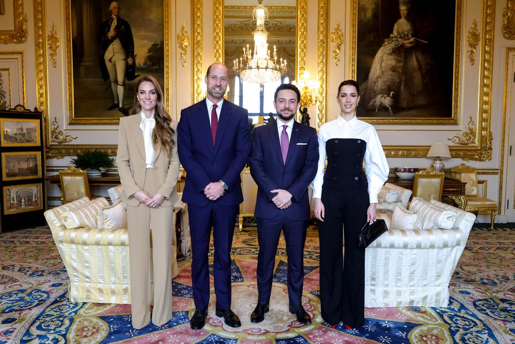 The Prince and Princess of Wales with Crown Prince Hussein and Princess Rajwa of Jordan at Windsor Castle
