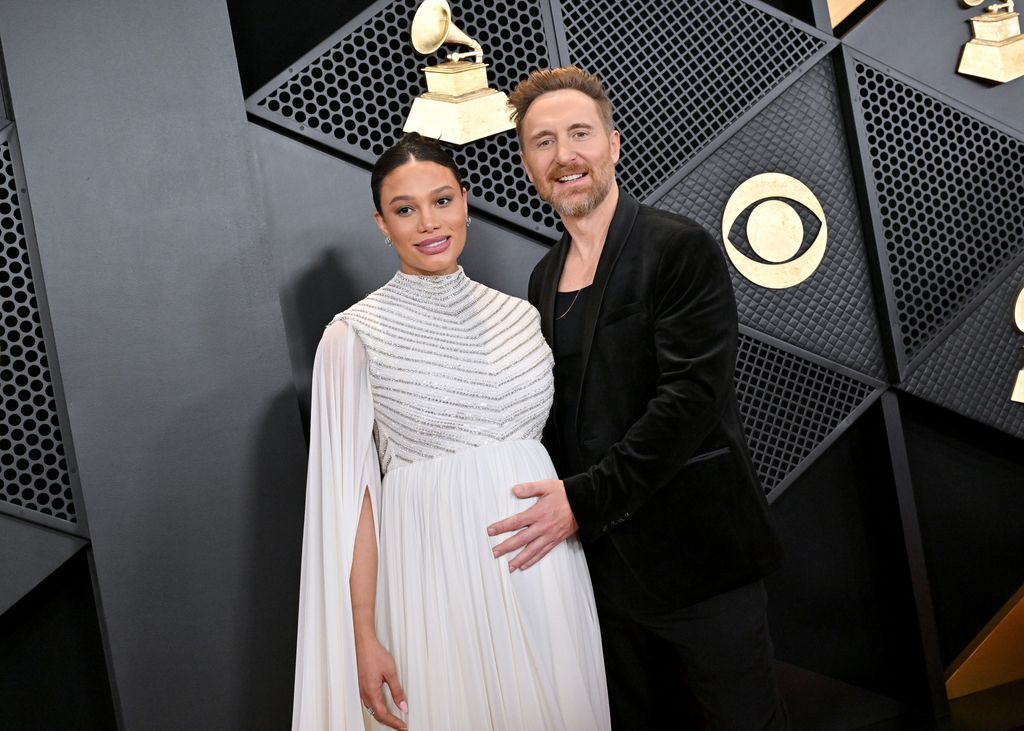 Jessica Ledon and David Guetta attend the 66th GRAMMY Awards at Crypto.com Arena on February 04, 2024 in Los Angeles, California