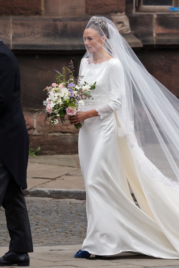 Olivia Henson attends the wedding of The Duke of Westminster and Miss Olivia Henson at Chester Cathedral on June 07, 2024 in Chester, England. (Photo by Neil Mockford/GC Images)