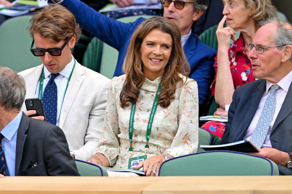 Annabel Croft in the flower dress in Wimbledon