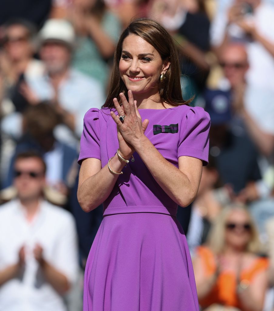 Catherine Princess of Wales during day fourteen of The Championships Wimbledon in 2024