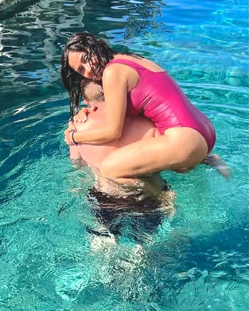 Salma Hayek and her husband François-Henri Pinault spend a day in the pool captured in a photo shared on Instagram