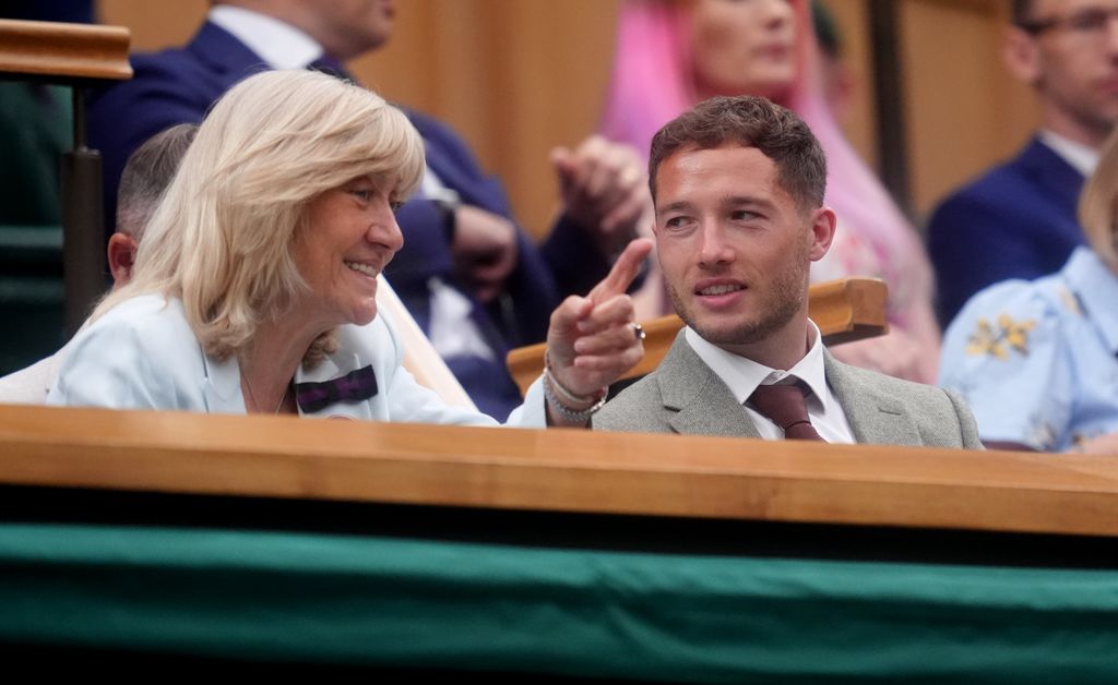 Alfie Hewett speaking with Debbie Jevans in the Royal Box on day seven of the 2025 Wimbledon Championships
