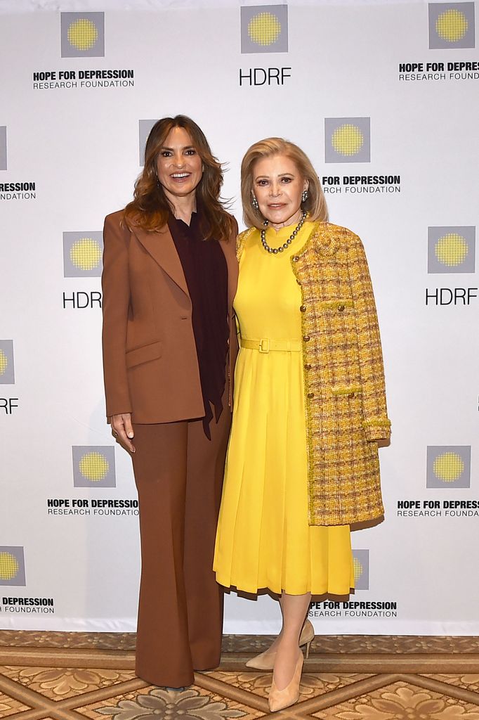 Mariska Hargitay and Audrey Gruss - founder and chair of Hope for Depression Research Advocacy 