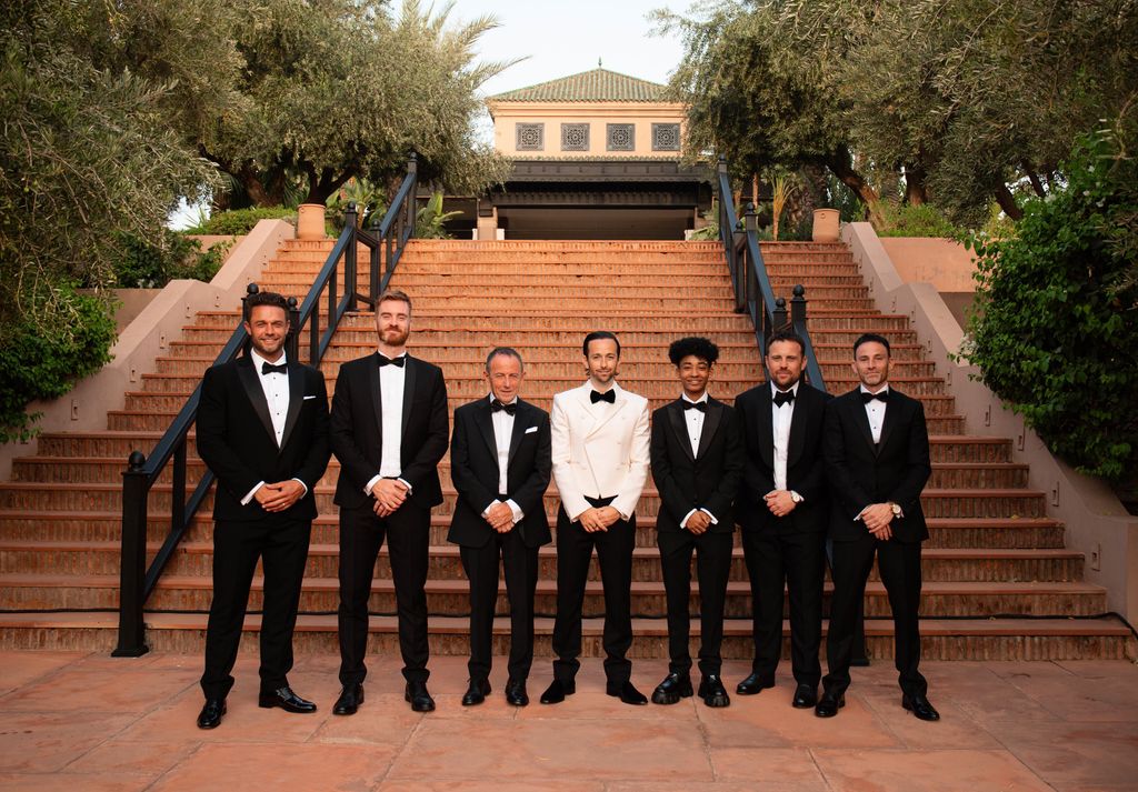 Rory McPhee with his groomsmen, including Mel B's son Angel