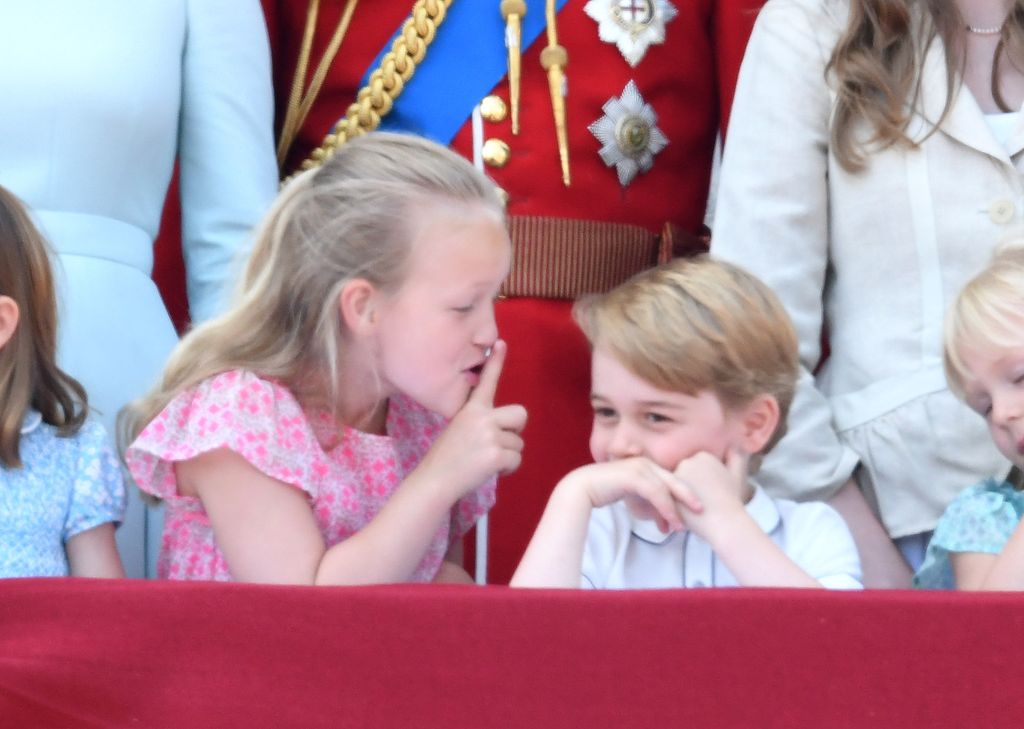 Savannah Phillips telling Prince George to be quiet on the balcony 