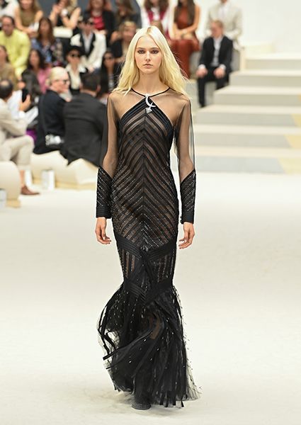 Chanel Chevron Dress Haute Couture AW22