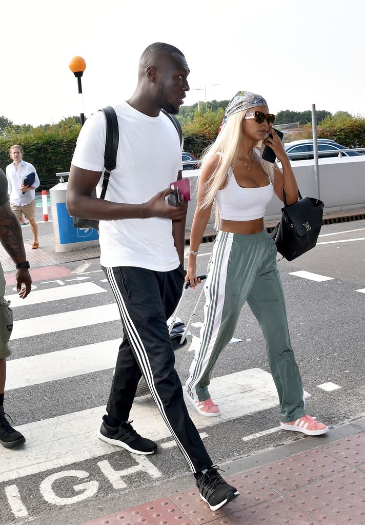 Maya Jama and Stormzy arriving at Stansted airport 